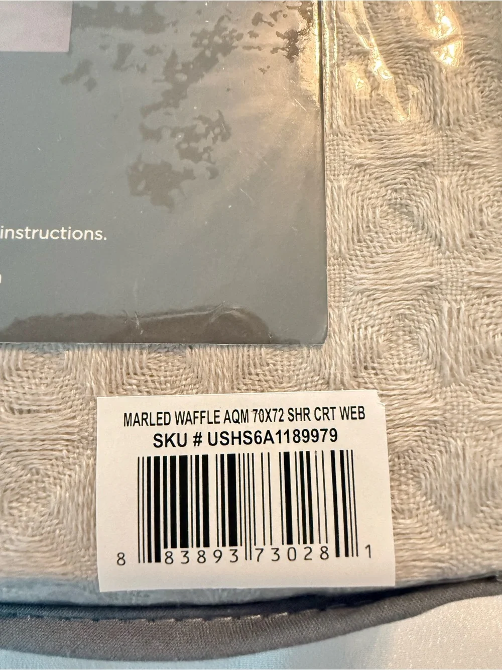 Vera Wang Marled Waffle Weave Shower Curtain Panels (2) - Grey, New